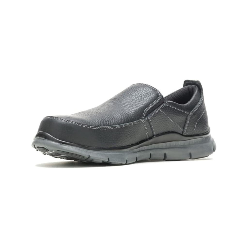 Hytest K10180 Porter Men’s Steel Toe Slip-On Work Shoe, Black, 10.5 W