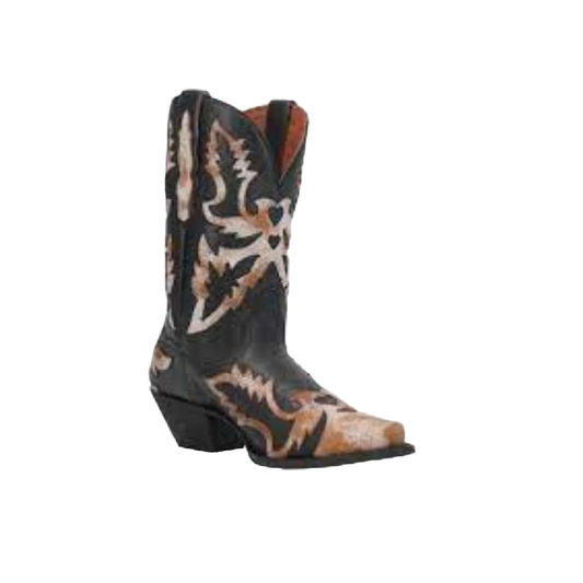 Dan Post Paloma MFDP4346 Women's Black & Distressed White Snip Toe Western Boots
