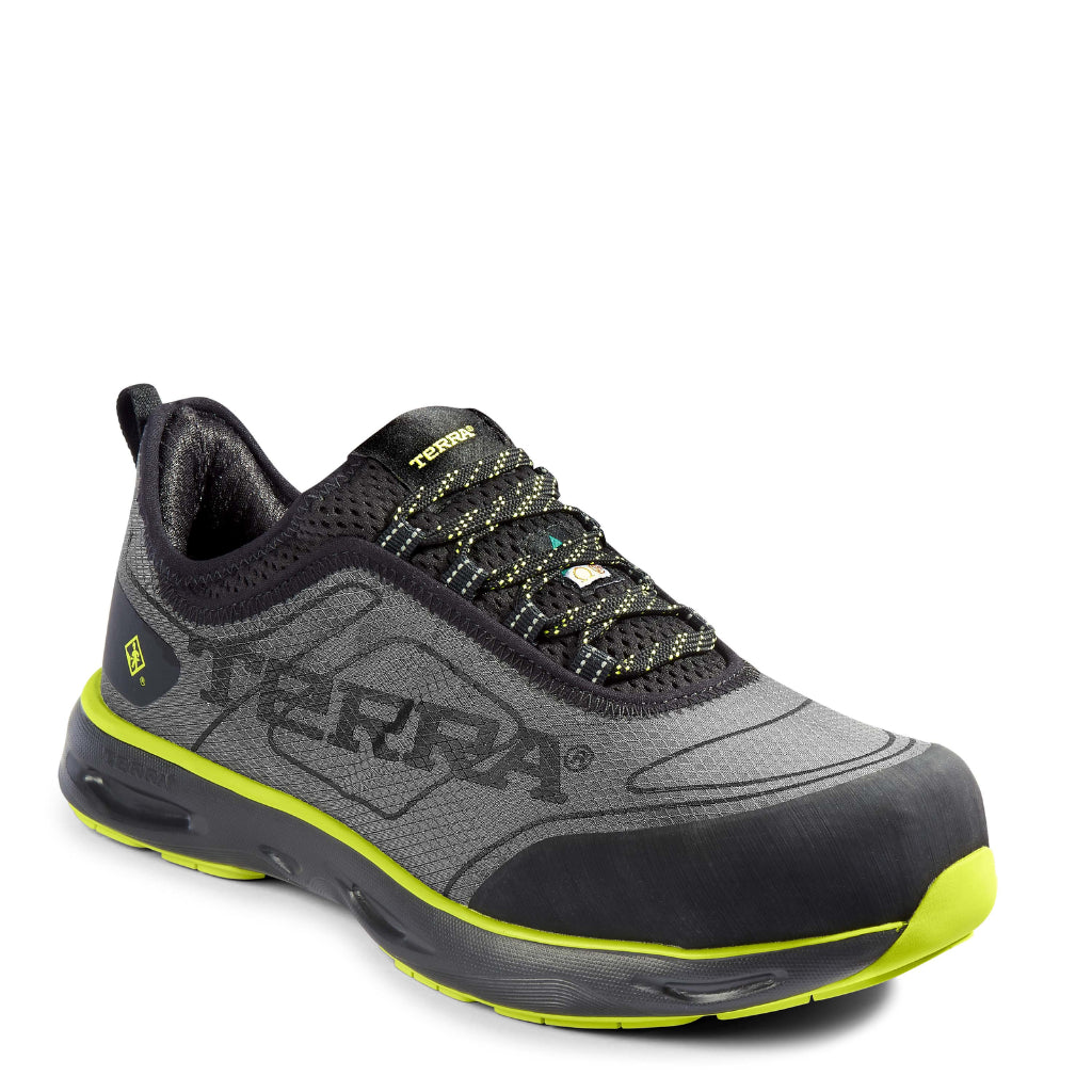 Terra TR0A4NRBA35 Men's Lites Low Nano Composite Toe Athletic Safety Work Shoe - Black/Lime