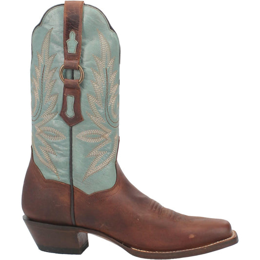 Dan Post Women’s DP4097 Tamra Brown & Turquoise Narrow Square Toe Cowgirl Boots