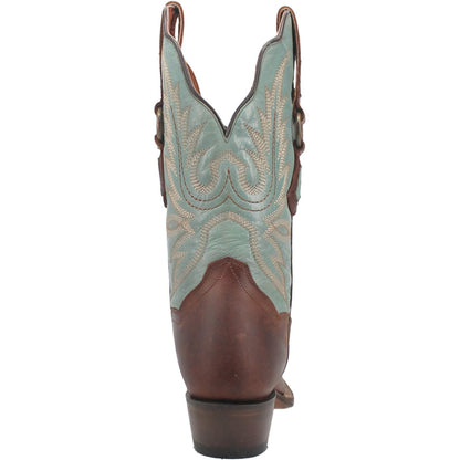 Dan Post Women’s DP4097 Tamra Brown & Turquoise Narrow Square Toe Cowgirl Boots