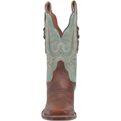 Dan Post Women’s DP4097 Tamra Brown & Turquoise Narrow Square Toe Cowgirl Boots