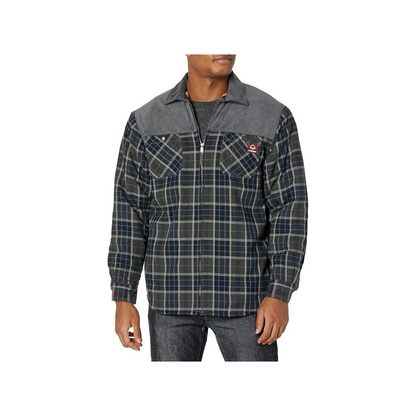 Wolverine W1210550-045 Marshall Sherpa Lined Zip Shirt Jacket, Granite Plaid, XXL