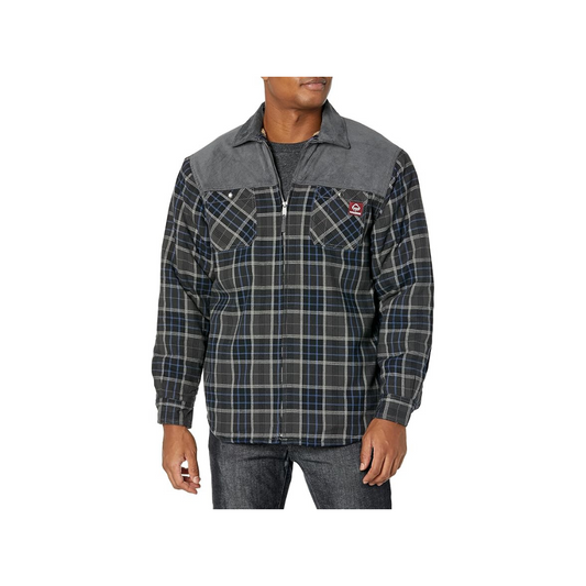 Wolverine W1210550-045 Marshall Sherpa Lined Zip Shirt Jacket, Granite Plaid, XXL