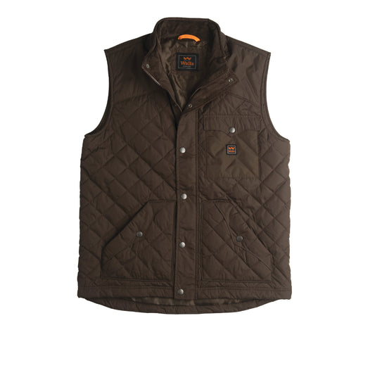 Walls YE29DA Men's Ranch Ruidosa Quilted Vest, Dark Walnut, Regular XL