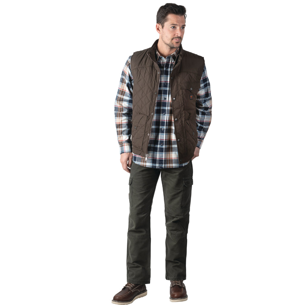 Walls YE29DA Men's Ranch Ruidosa Quilted Vest, Dark Walnut, Regular XL