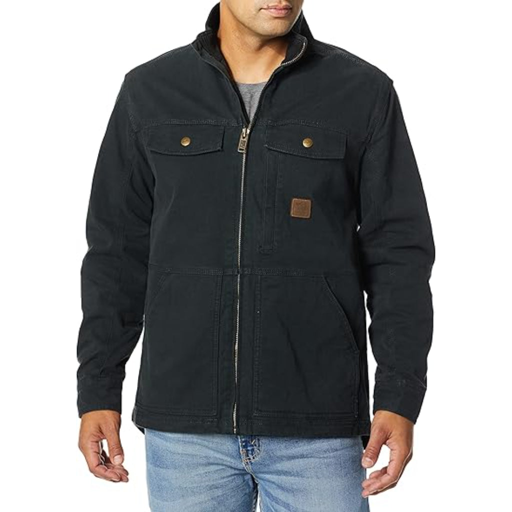 Walls YJ83MK Men's Vintage Lined Cotton Duck Jacket with Stretch, Washed Midnight Black, X-Large