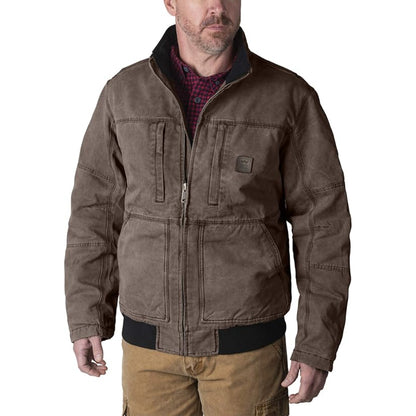 Walls YJ84BB Men's Sanded Duck Vintage Bomber Jacket, Washed Dark Brown, XX-Large