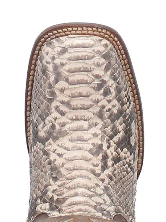 Dan Post Women’s DP4168 Rynna Natural Python Square Toe Cowgirl Boots Brow