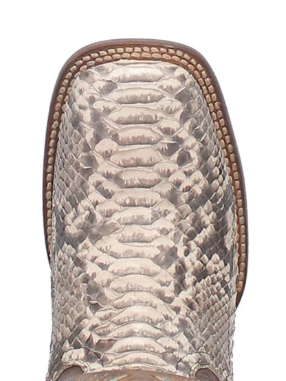 Dan Post Women’s DP4168 Rynna Natural Python Square Toe Cowgirl Boots Brow
