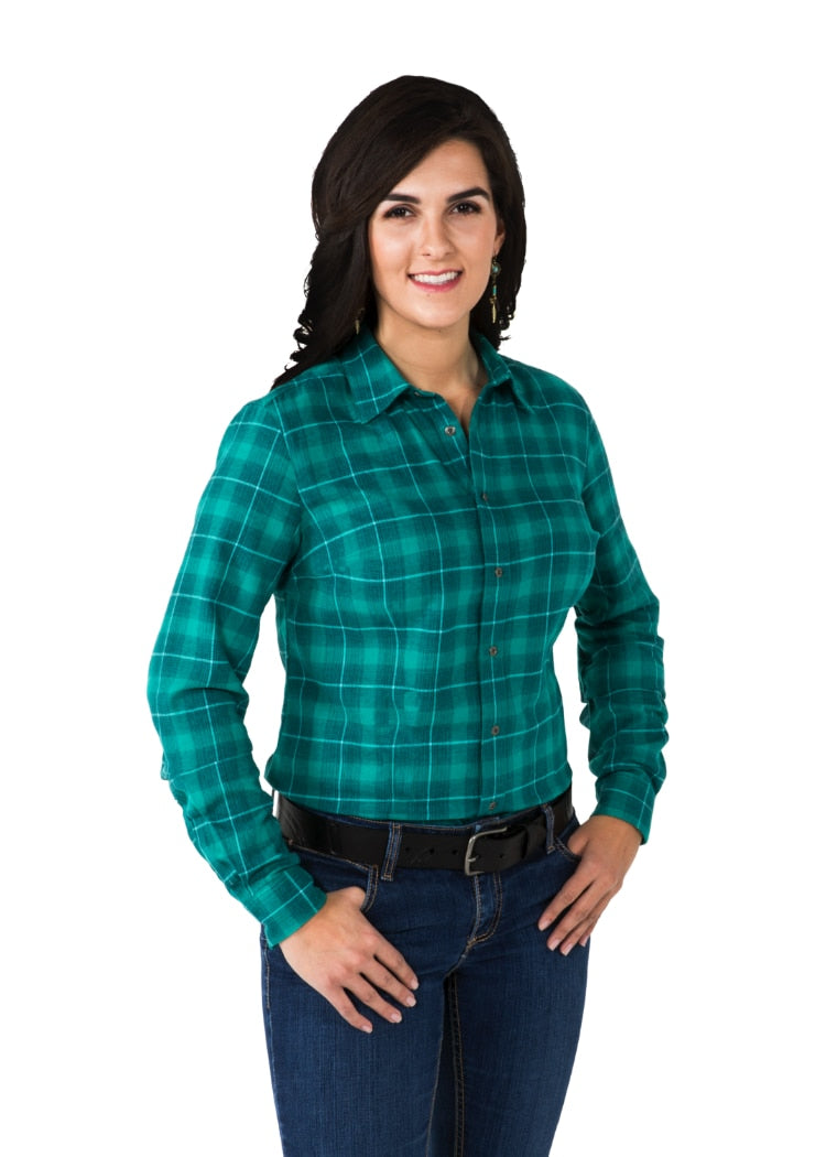 Noble Outfitters 21020-812 Womens Spruce Downtown Flannel Shirt