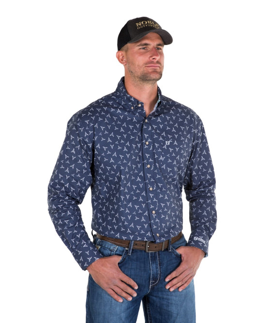 Noble Outfitters 11002-789 Mens Navy Generations Bull Skull Shirt