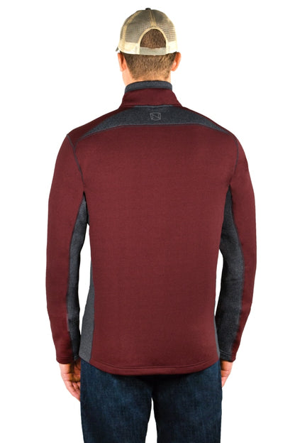 Noble Outfitters 11504-442 Mens Fortitude Quarter Zip Burgundy Heather