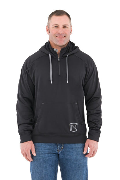 Noble Outfitters 18502-019 Mens Warmwear Quarter Zip Black Hoodie Jacket