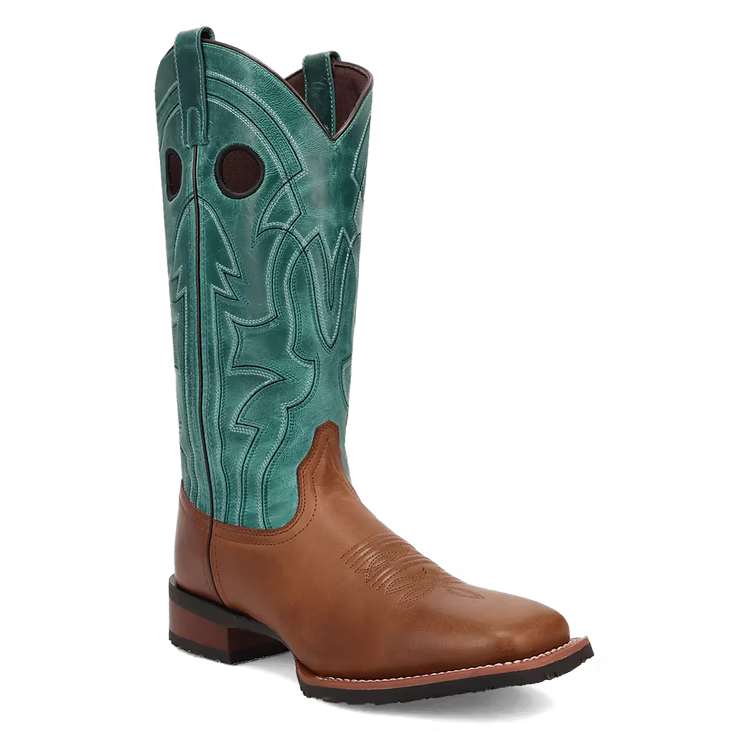 Laredo Clarkston L8015 Men’s Western Boots – Tan & Blue Leather Pull Holes
