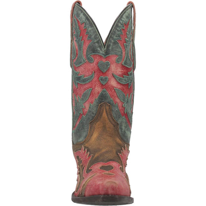 Dan Post DP4345 Women’s Paloma Tan/Turquoise Distressed Snip Toe Cowgirl Boots