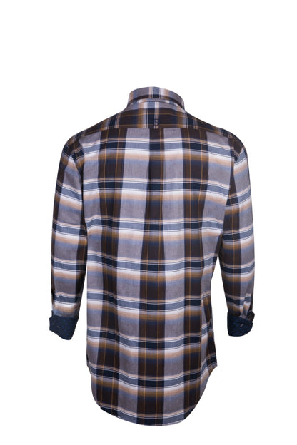 Noble Outfitters 11002-874 Mens Generations Fit Ombre Plaid Long Sleeve Western Shirt