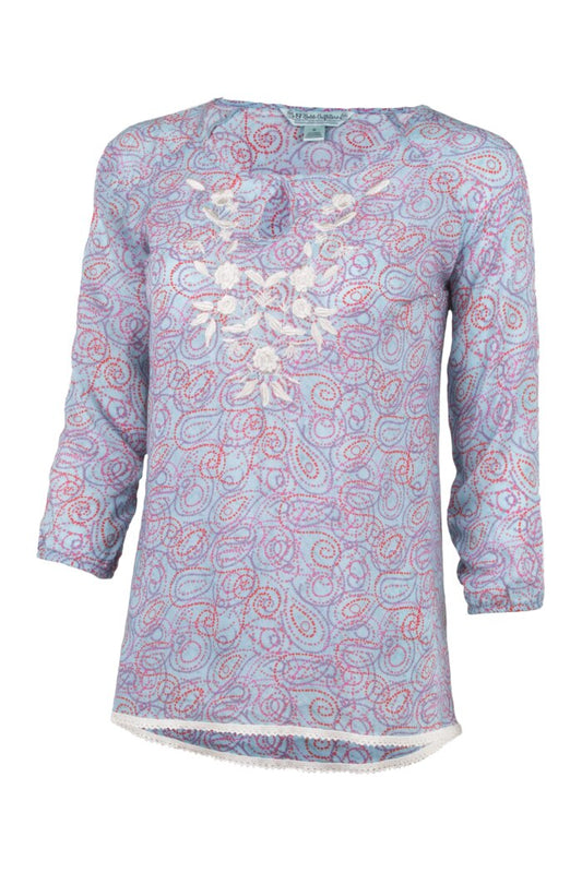 Noble Outfitters 21026-714 Womens Jolene Peasant Top Shirt