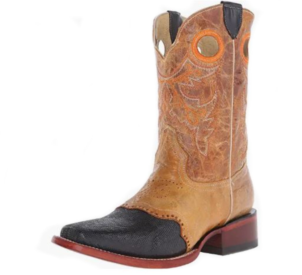 Ferrini RL3 Mens Lizard Vamp Western Boot