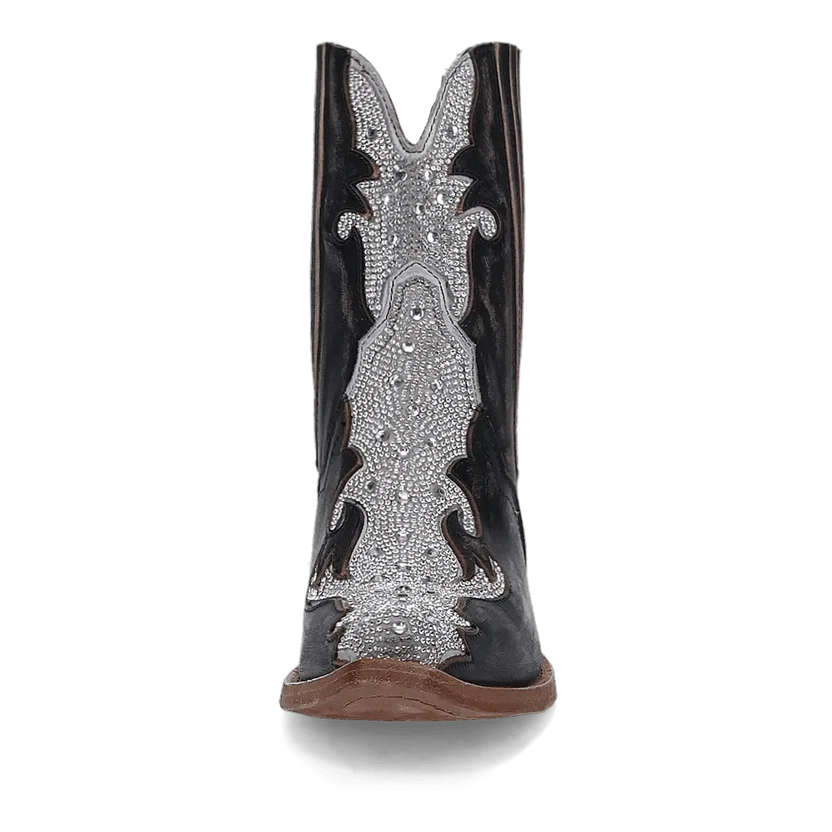Dan Post DP5125 Women's Black Crystal Leather Bootie Western Boots