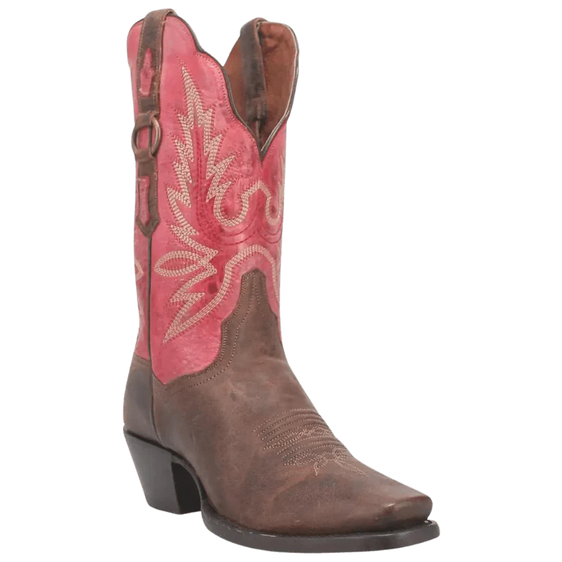 Dan Post Women’s MFDP4098 Tamra Brown/Pink Square Toe Western Boots