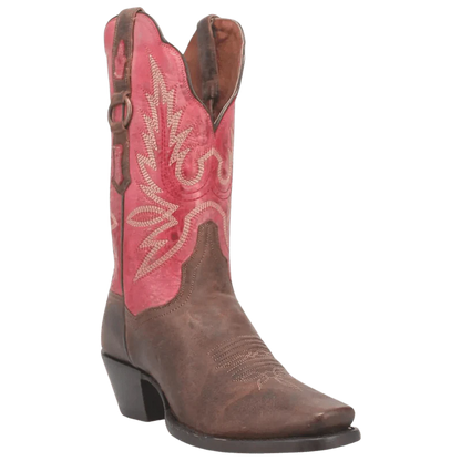 Dan Post Women’s MFDP4098 Tamra Brown/Pink Square Toe Western Boots
