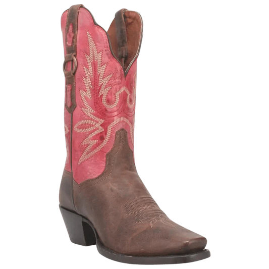 Dan Post Women’s MFDP4098 Tamra Brown/Pink Square Toe Western Boots