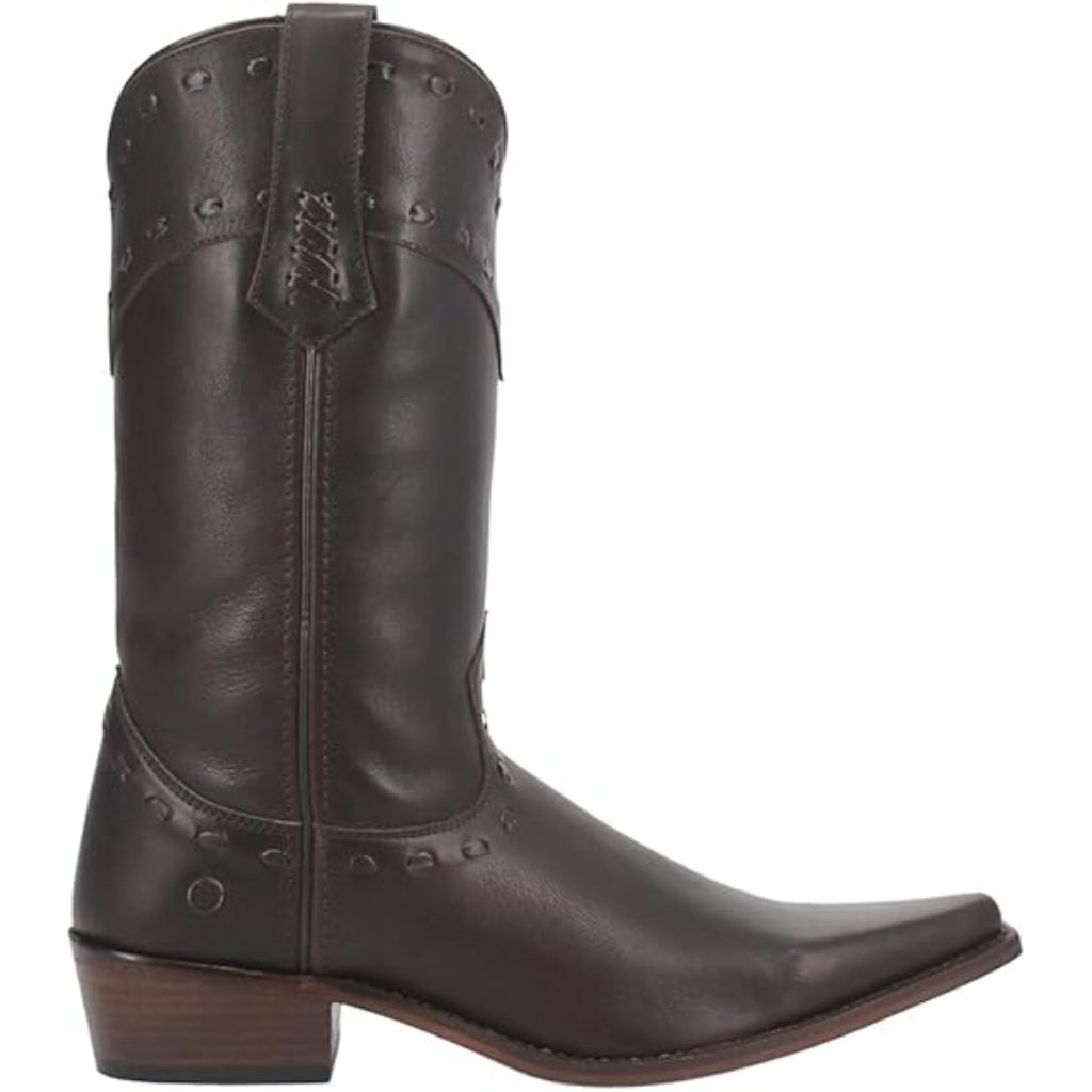Dingo Mens Stagecoach Snip Toe Brown Mid Calf Boot