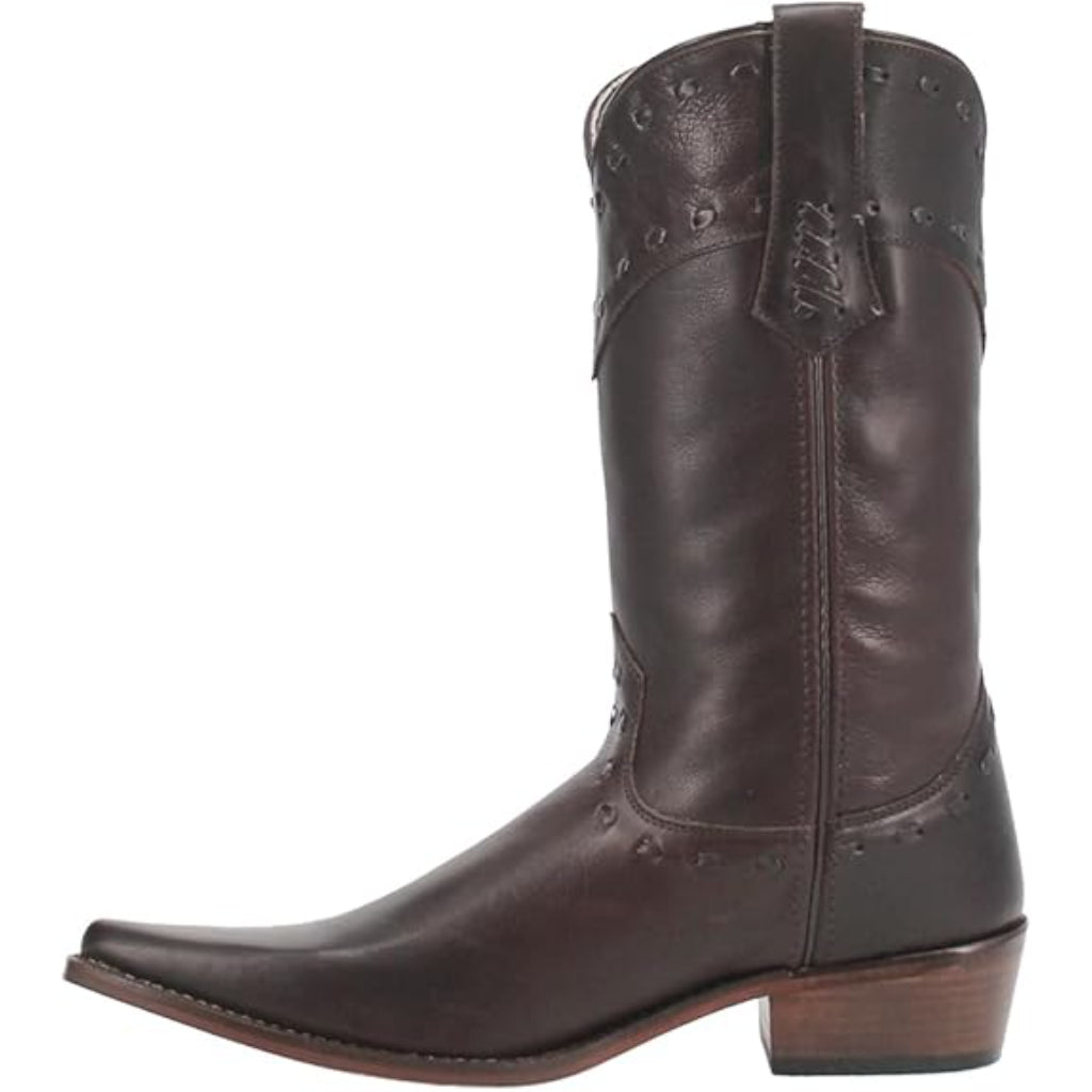 Dingo Mens Stagecoach Snip Toe Brown Mid Calf Boot