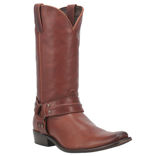 Dingo Mens Hombre Square Toe Western Boot-Cognac