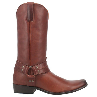 Dingo Mens Hombre Square Toe Western Boot-Cognac