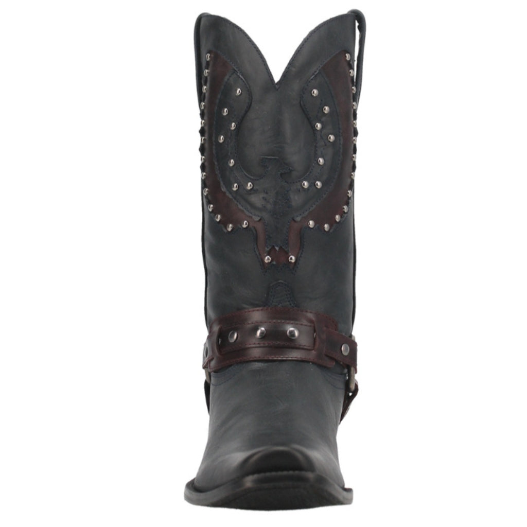 Dingo Mens War Eagle Studded Square Toe Navy Boots