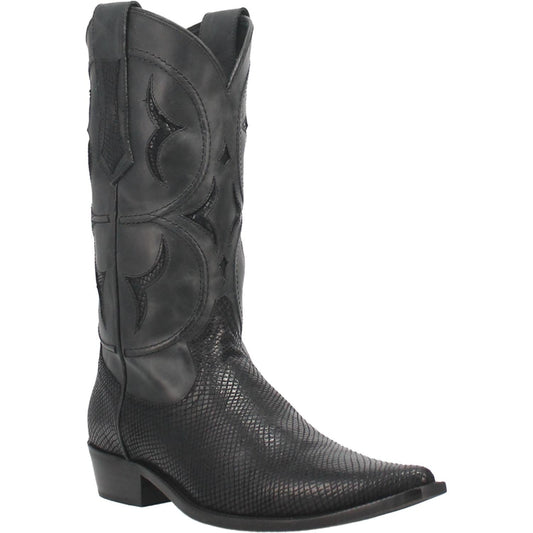 Dingo Mens Dodge City Cowboy Black Leather Snip Toe Boot