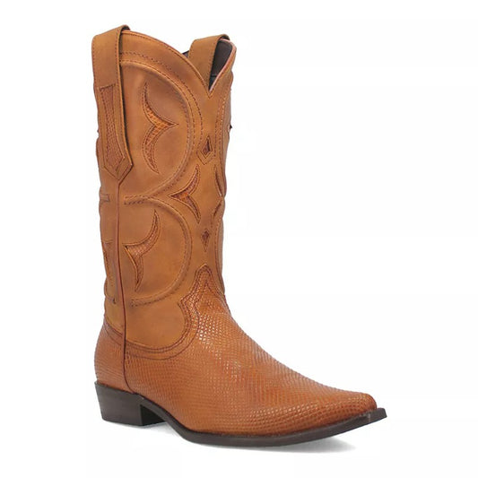 Dingo Mens Dodge City Cowboy Tan Leather Snip Toe Boot