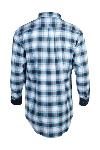 Noble Outfitters 11002-880 Mens Generations Navy Plaid Western Shirt