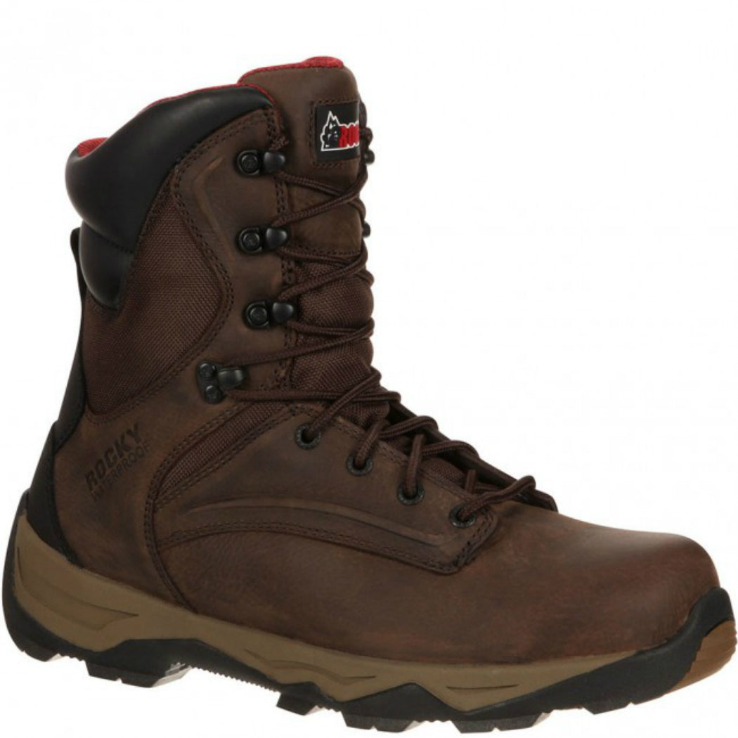 Rocky RKK0118 Mens 8" Retraction Waterproof Slip-Resistant Lugged Outsole Work Boot