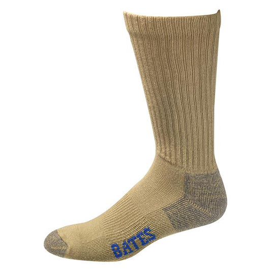 Bates Cotton Comfort Army Brown 3 Pk Socks Made in the USA