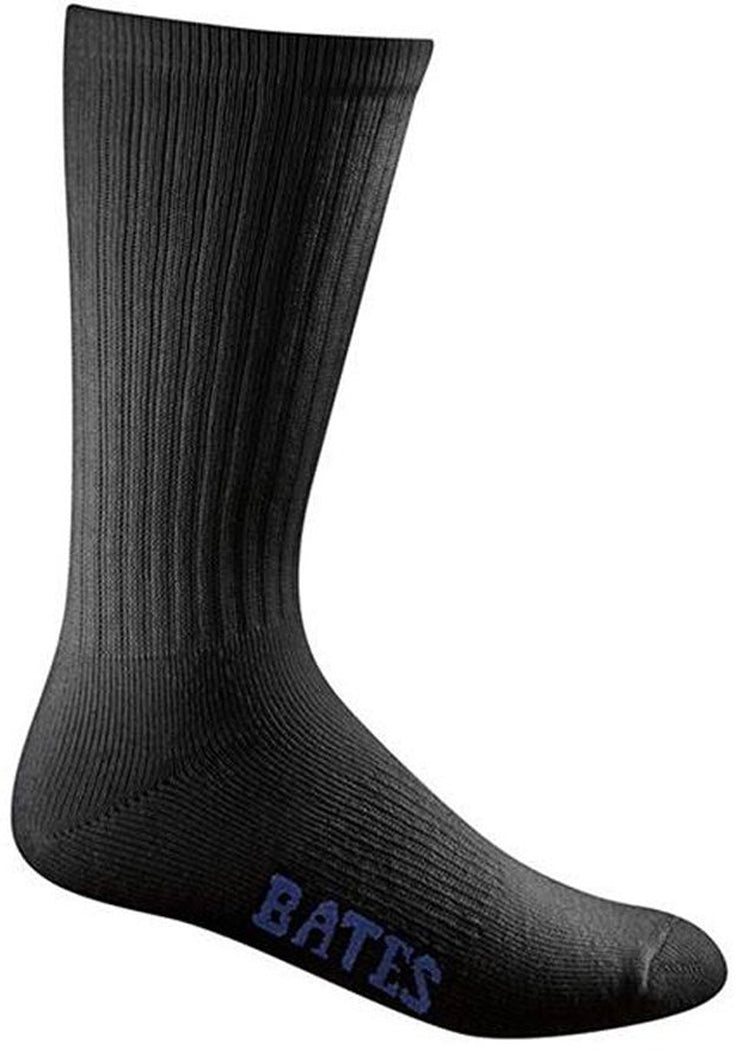 Bates Footwear Cotton Duty Crew Black 4 Pk Socks Made in the USA