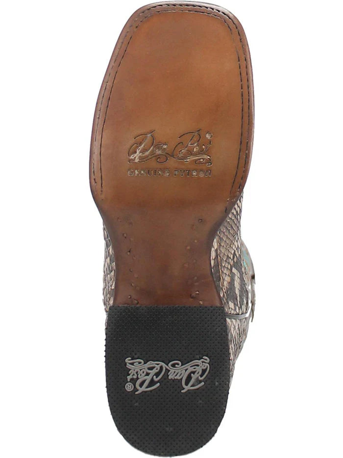 Dan Post Women’s DP4168 Rynna Natural Python Square Toe Cowgirl Boots Brow