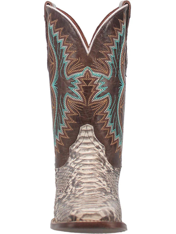 Dan Post Women’s DP4168 Rynna Natural Python Square Toe Cowgirl Boots Brow
