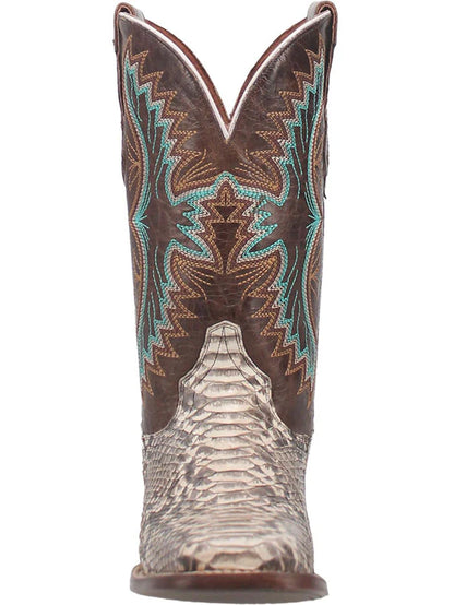Dan Post Women’s DP4168 Rynna Natural Python Square Toe Cowgirl Boots Brow