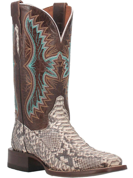 Dan Post Women’s DP4168 Rynna Natural Python Square Toe Cowgirl Boots Brow