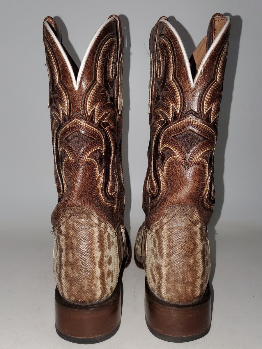 Dan Post DPS703 Women's Exotic Karung Snake Broad Square Toe Western Boots