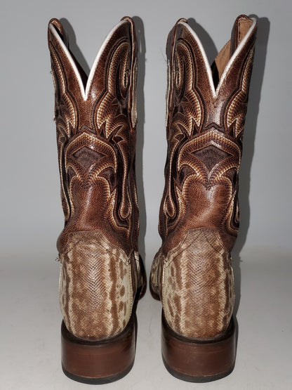 Dan Post DPS703 Women's Exotic Karung Snake Broad Square Toe Western Boots
