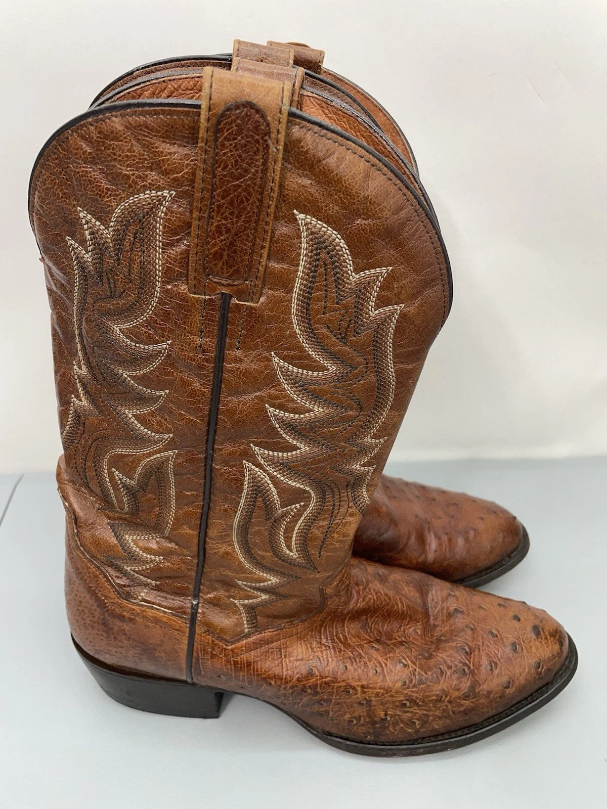 Dan Post DP5162 Men's Full Quill Ostrich Western Boots – Cognac Brown
