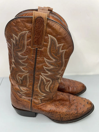 Dan Post DP5162 Men's Full Quill Ostrich Western Boots – Cognac Brown