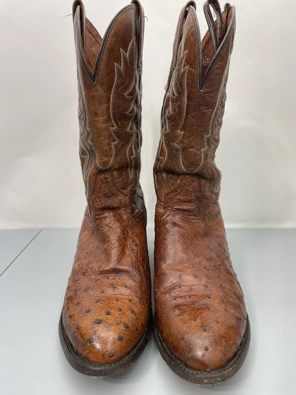 Dan Post DP5162 Men's Full Quill Ostrich Western Boots – Cognac Brown