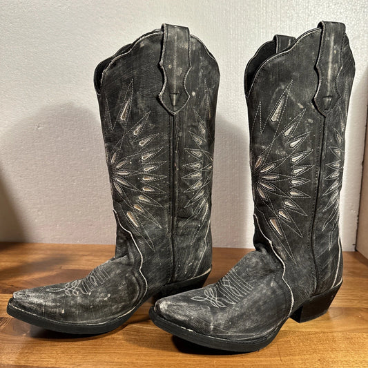 Laredo L52169  Women's Silver Starburst Leather Western Boots - Silver