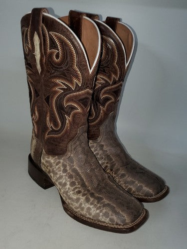 Dan Post DPS703 Women's Exotic Karung Snake Broad Square Toe Western Boots